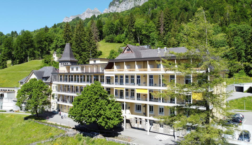 General view shows the Rehazentrum Walenstadtberg rehabilitation clinic in Walenstadtberg