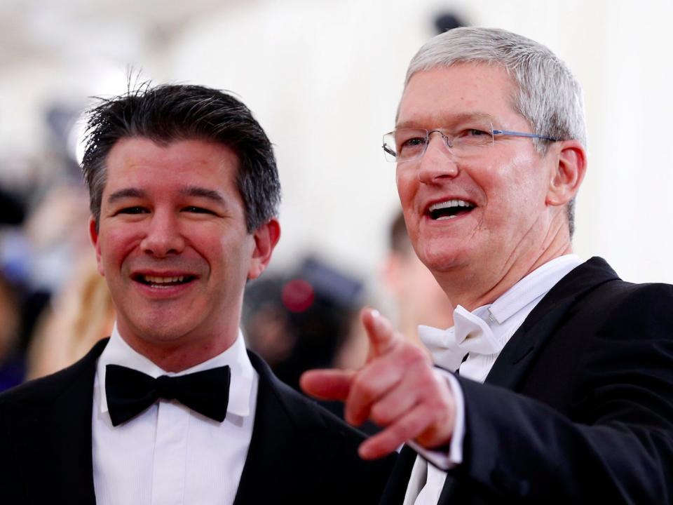 Tim Cook Travis Kalanich Apple Uber