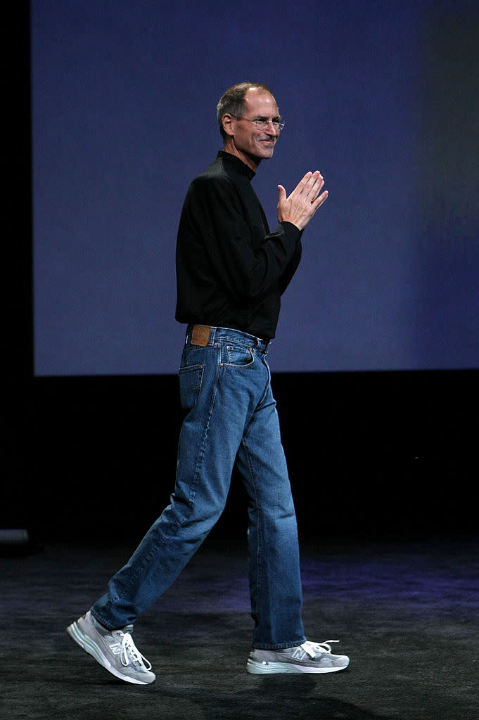 Steve Jobs 於2008年九月蘋果發布會上的穿著。（Getty Images）