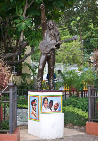 <p>MLADEN ANTONOV/AFP/Getty</p> A statue of Bob Marley in Kingston, Jamaica