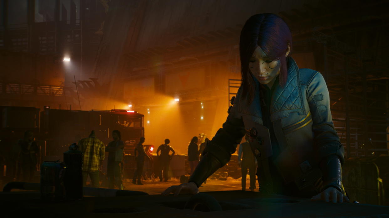  Cyberpunk 2077: Phantom Liberty screenshot featuring new character Songbird on a dark background 