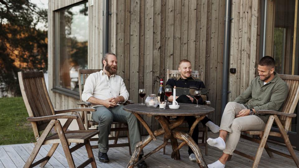 men sitting at a table