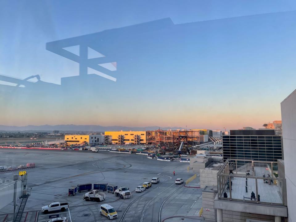 A view from the airport lounge's terrace.