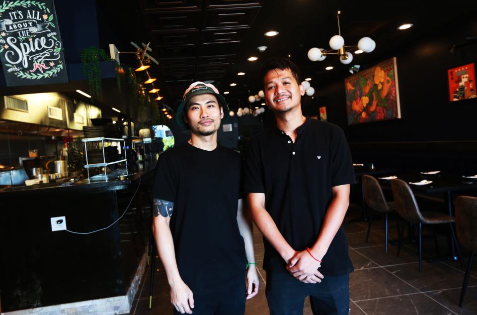 Malis owning partners Nero Keo, left, and Sotheavong Meas, in the new restaurant on Tuesday, July 19, 2022.  