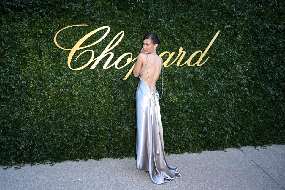 Bella Hadid attends Chopard's “Once Upon A Time” event during the Cannes Film Festival on May 21, Dsquared, red carpet