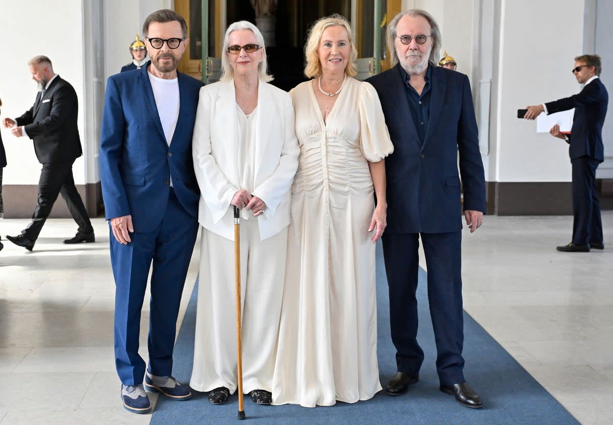 Bjorn Ulvaeus, Anni-Frid Lyngstad, Agnetha Faltskog and Benny Andersson (TT News Agency/AFP via Getty Ima)