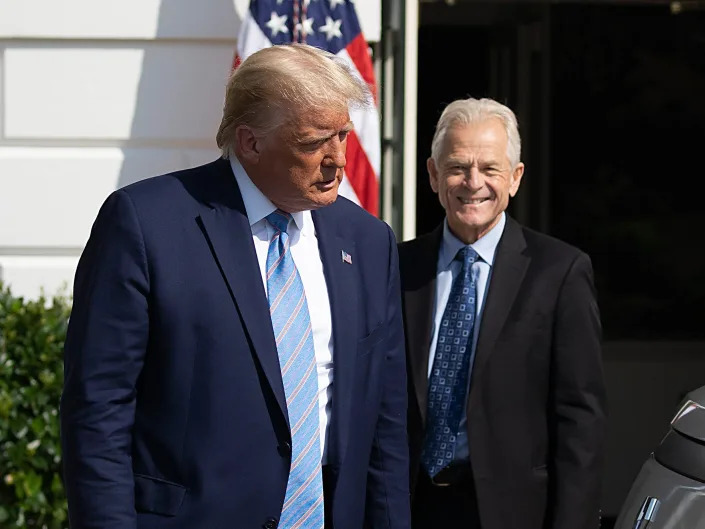 An image of Donald Trump and White House trade adviser Peter Navarro