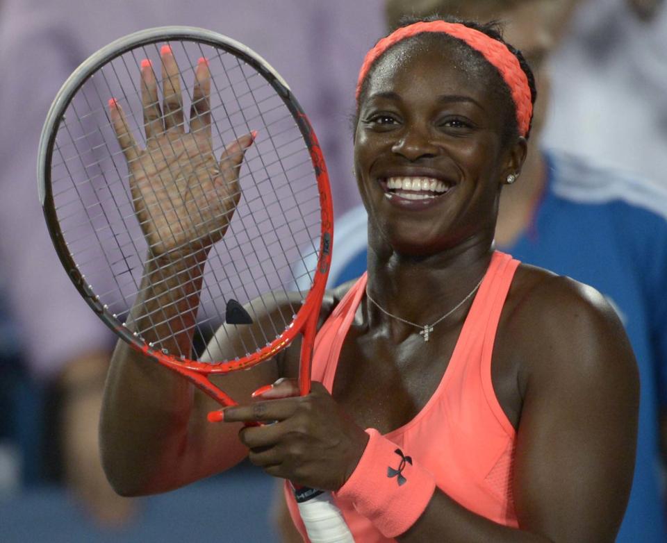 Sloane Stephens, from the United States, upset third seed Maria Sharapova, from Russia in a match at the Western & Southern Open tennis tournament, Tuesday, August 13, 2013, in Mason, Ohio. (AP Photo/Michael E. Keating)