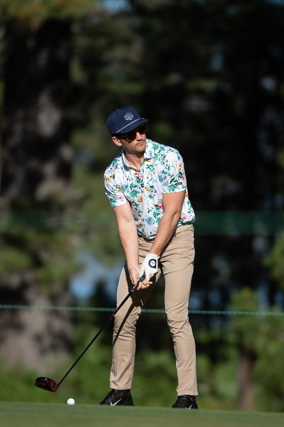 Actor Miles Teller during the first practice round at the ACC Golf Championship presented by American Century Investments July 12, 2023 at Edgewood Tahoe Golf Course in Stateline, Nevada.