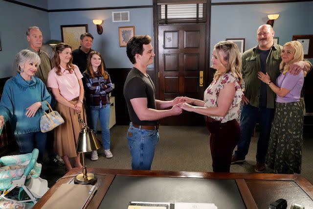 <p>Robert Voets/CBS</p> Annie Potts, Craig T. Nelson, Zoe Perry, Raegan Revord, Lance Barber, Emily Osment, Will Sasso and Rachel Bay Jones in 'Young Sheldon.'