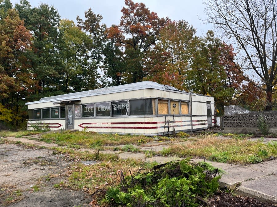 Crews removed the "Rosie's" sign form the iconic diner on Oct. 20, 2023.