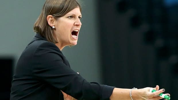 Lisa Thomaidis is out as head coach of Canada's senior women's basketball team after posting a 83-44 record and guiding the squad to consecutive Olympic appearances, most recently this past summer in Tokyo. (Shannon Stapleton/Reuters/File - image credit)