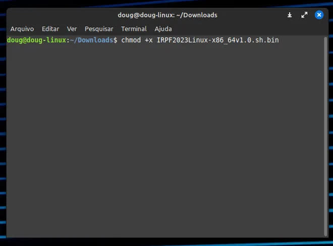 Insira o comando no terminal do Linux (Imagem: Captura de tela/Douglas Ciriaco/Canaltech)