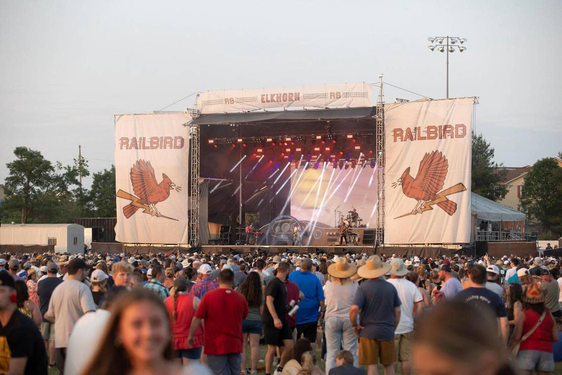 Weezer performs during the Railbird Music Festival at Red Mile in Lexington, Ky., on Saturday, June 3, 2023.
