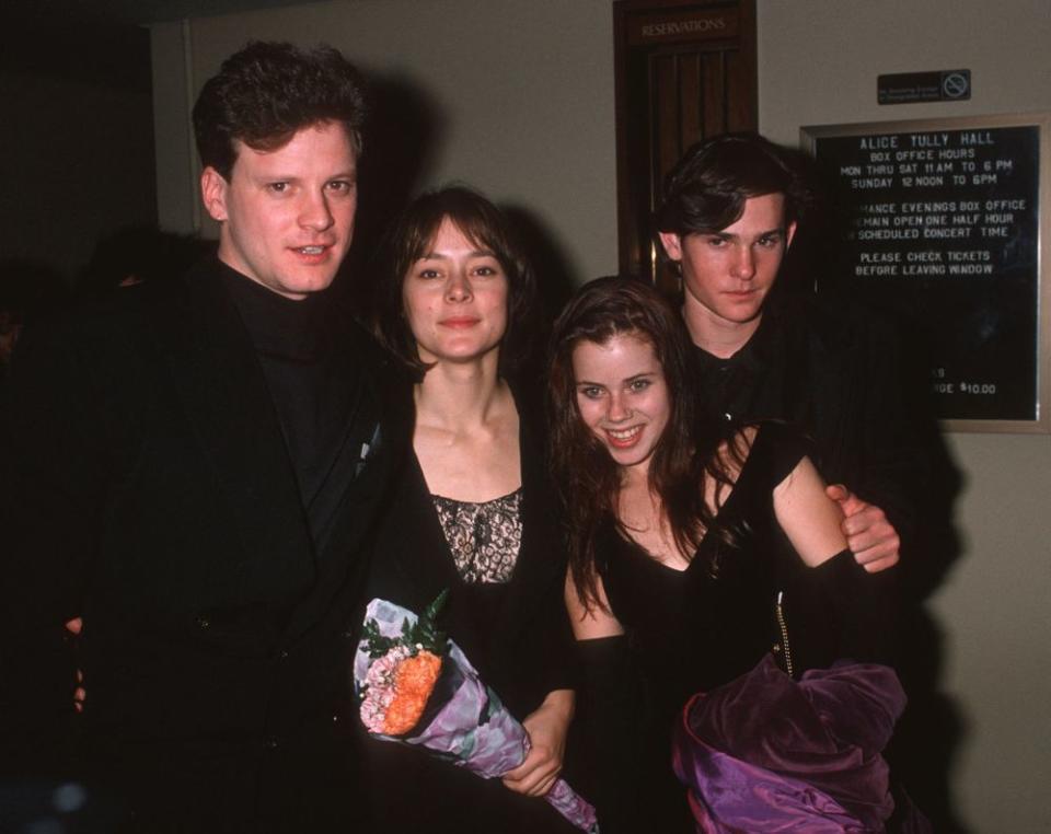 Colin Firth and Meg Tilly with kids Emily and David