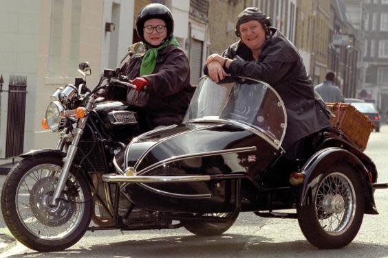 The two chefs in 1996 with their trademark Triumph Thunderbird (PA)