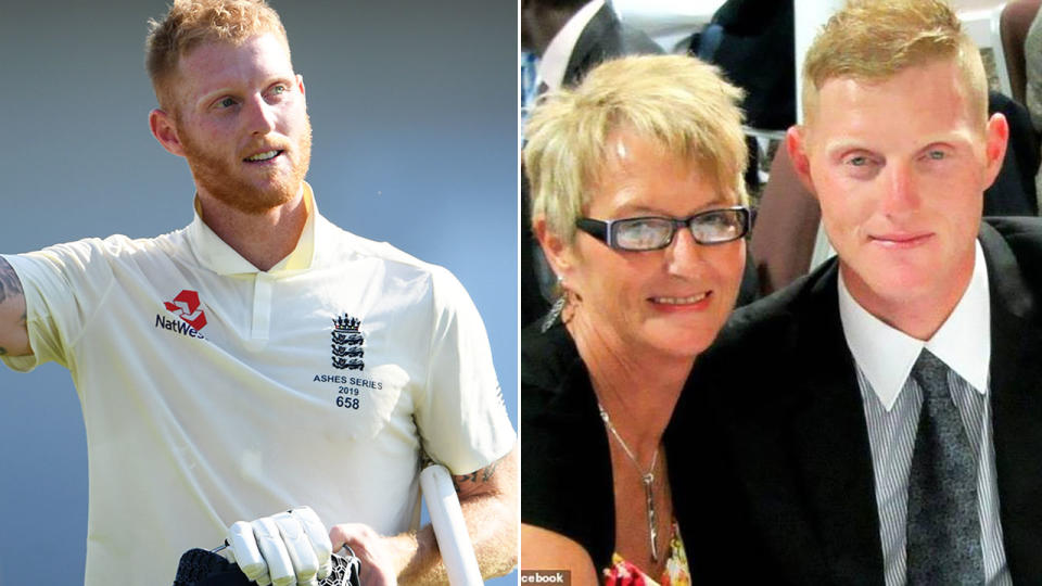 Ben Stokes, pictured here with mother Deb.