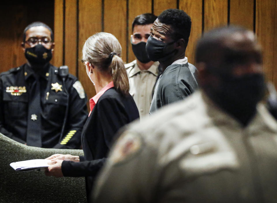 Cleotha Abston appears in Judge Louis Montesi courtroom for his arraignment on Tuesday, Sept. 6, 2022 in Memphis, Tenn. Abston, has been charged with kidnapping and murdering jogger Eliza Fletcher. (Mark Weber/Daily Memphian via AP)