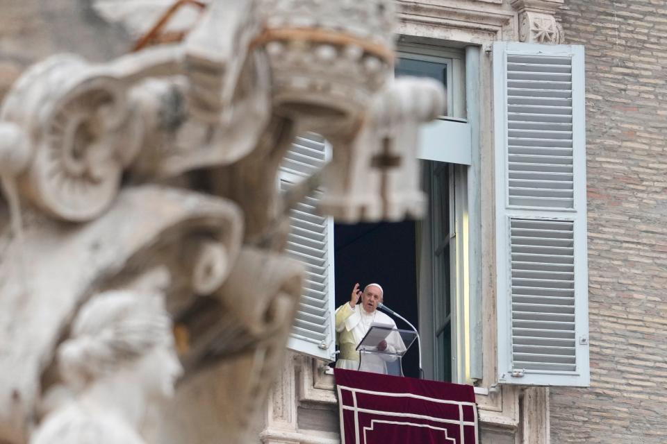 Pope Francis delivers his blessing Jan. 2, 2022, at the Vatican.