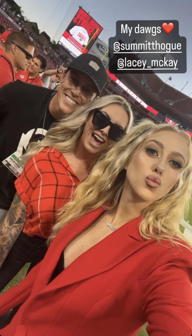 Brittany Mahomes Goes Fiery in Red Blazer & Spiked Louboutins to Support  Her Husband Patrick Mahomes at Kansas City Chiefs Game