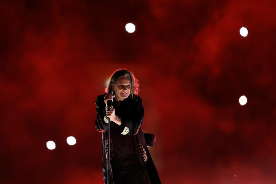 Ozzy Osbourne of Black Sabbath performs during the Birmingham 2022 Commonwealth Games Closing Ceremony at Alexander Stadium on Aug. 08, 2022, in Birmingham, England.