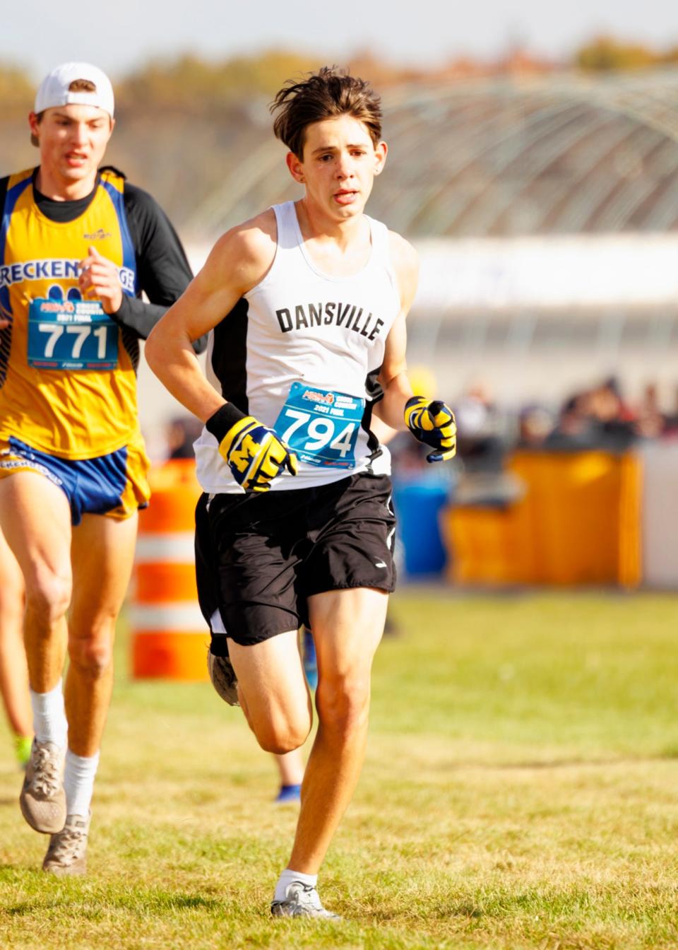 Dansville's Theodore Davis took home fifth-place honors in the MHSAA Division 4 cross country championships Saturday, Nov. 6, 2021 at Michigan International Speedway. (TIMOTHY ARRICK)