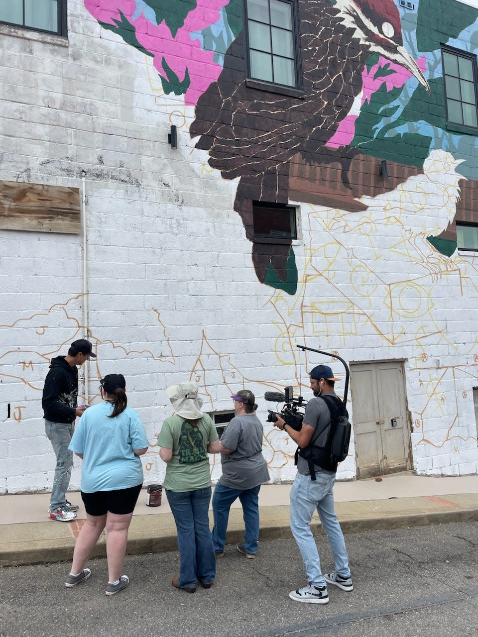 PBS North Carolina came out to interview Gabe Eng-Goetz and the team of local apprentices for a story on the downtown Mars Hill art mural.