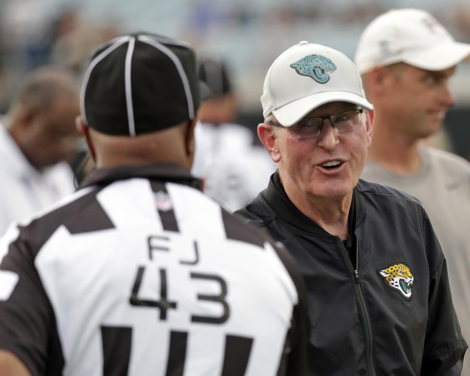 Tom Coughlin (R) winning two Super Bowls as head coach of the New York Giants makes him a strong candidate for the Pro Football Hall of Fame, but what he did building the Jaguars' expansion franchise in the 1990s should elevate his case.