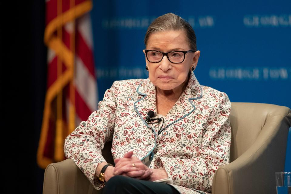 The late Supreme Court Associate Justice Ruth Bader Ginsburg, here at Georgetown University Law Center in Washington, D.C., opposed court-packing proposals.