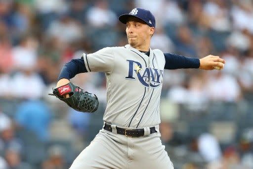 光芒先發史奈爾(Blake Snell)第2戰前4.2局無安打，最後雖沒投完第5局，但9K展現了一定的壓制力。法新社