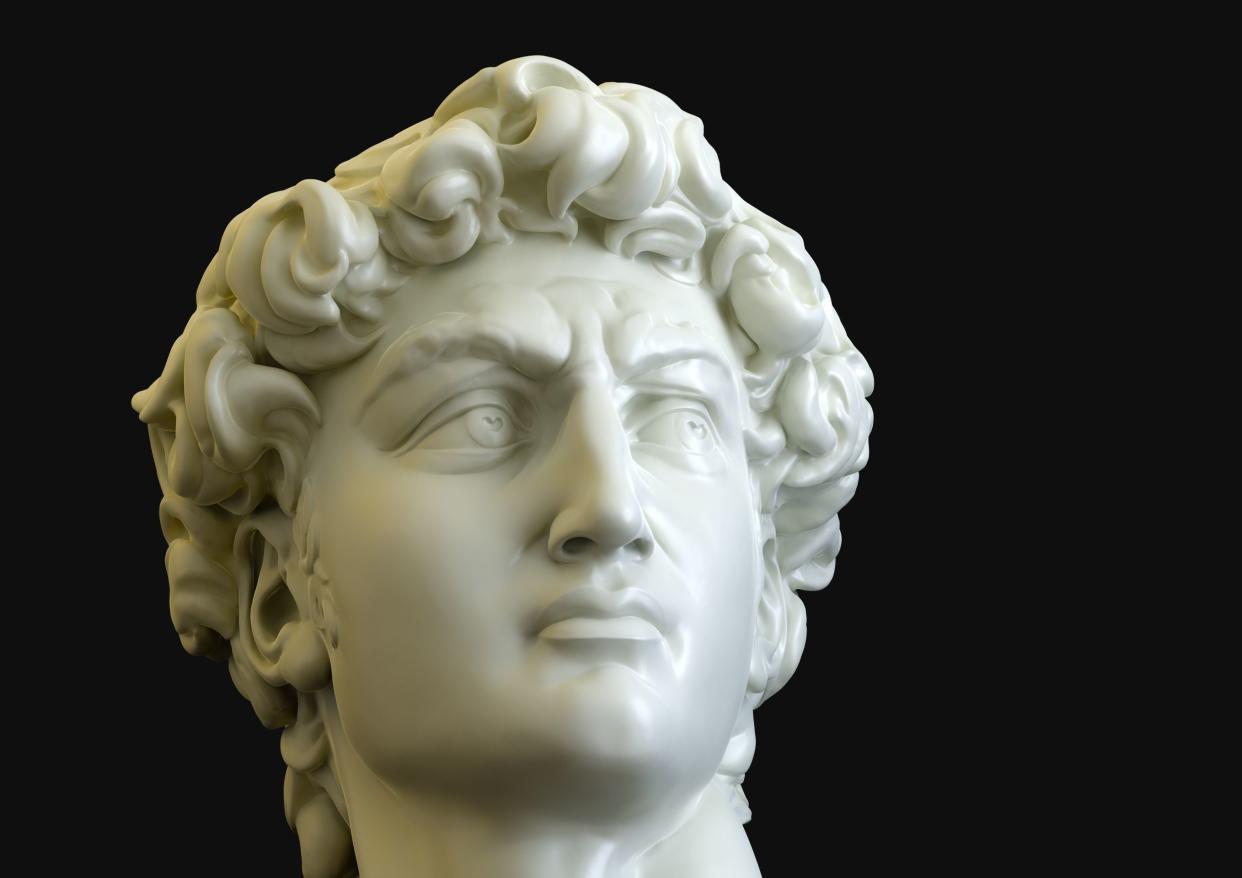 3D render of Michelangelo's David. (Detail)* Digitally Generated Image.