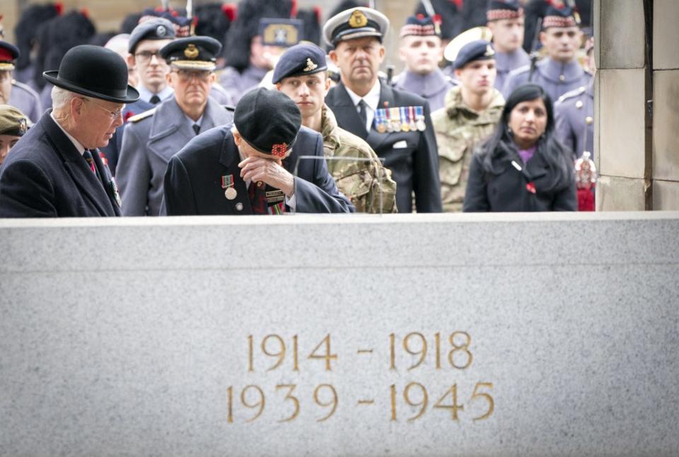 101-year-old Second World War veteran Jack Ransom during the service in Edinburgh (Jane Barlow/PA) (PA Wire)