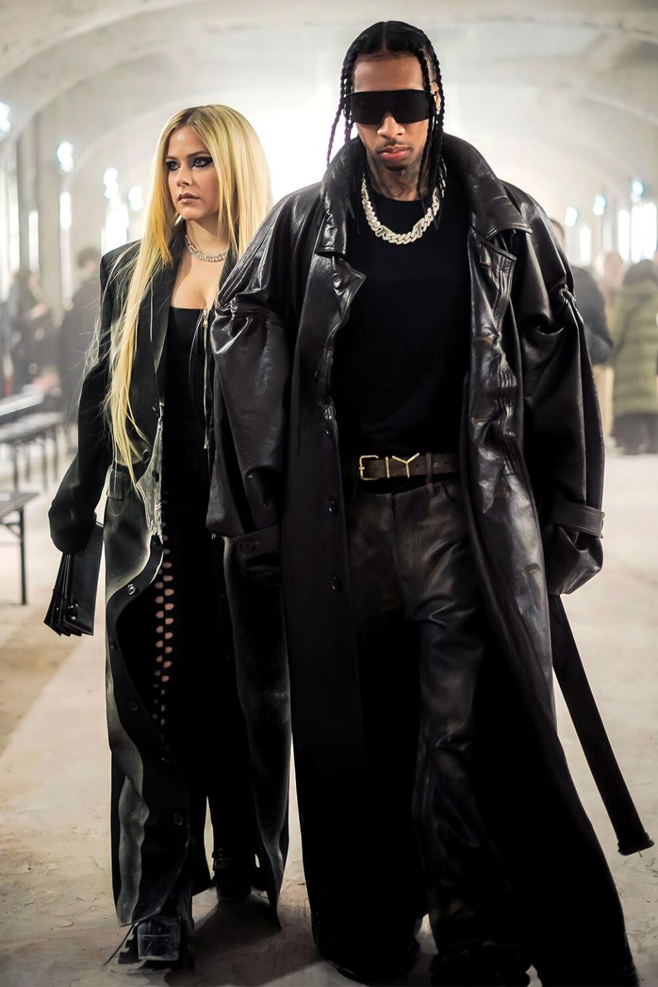 Mandatory Credit: Photo by ExclusiveAccess/Shutterstock (13797117a) Avril Lavigne and Tyga Y/Project show, Front Row, Autumn Winter 2023, Paris Fashion Week, France - 07 Mar 2023