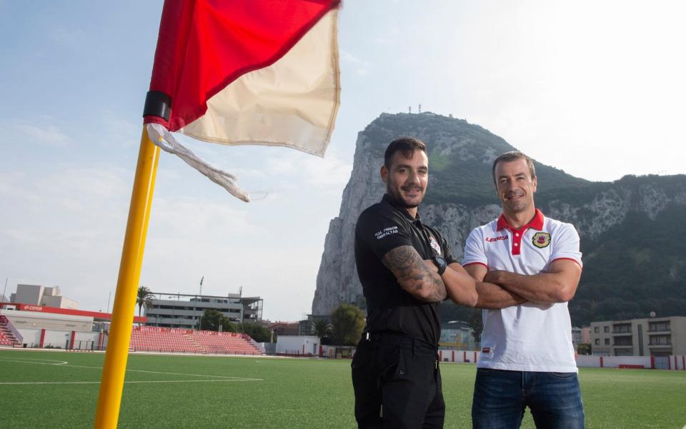 Joseph Chipolina (left) and Roy Chipolina - Revealed: The inside story of how Gibraltar has stunned football - JULIAN SIMMONDS