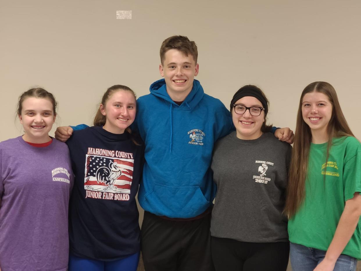 Mahoning County Junior Fair Board selected its 2023 officers, from left, News Reporter Elizabeth Burns; President Kaylee Williams; Vice President Landon Frank; Secretary/Treasurer Grace Maltonic; and Assistant Secretary/Treasurer Abbie Mellot.