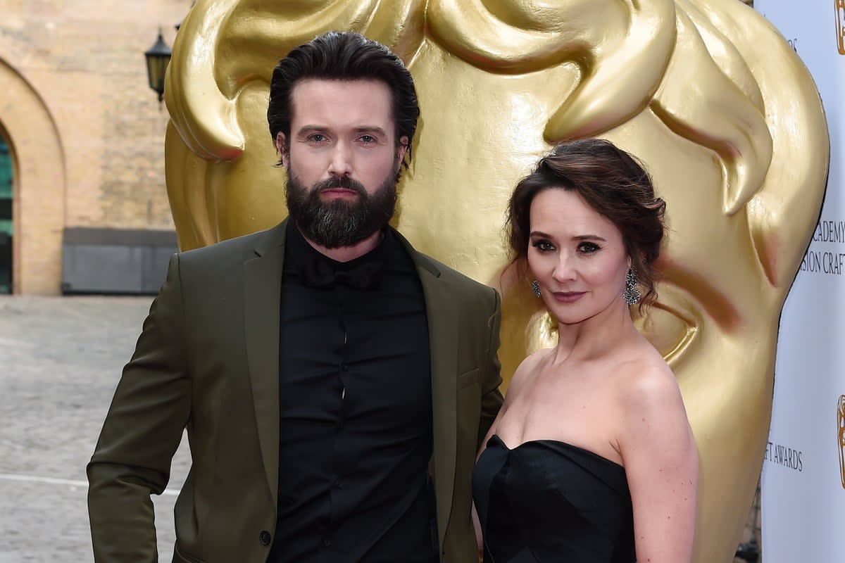 Emmett J. Scanlan and Claire Cooper married in 2015 after meeting on the set of the Cheshire-based Channel 4 soap (Getty Images)