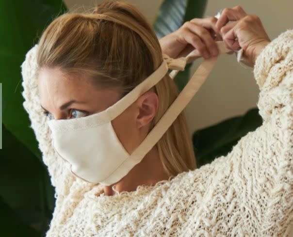 This mattress company is making masks from two layers of 100% organic cotton canvas and two simple tie straps. They do not use elastic or plastic.<br /><a href="https://www.avocadogreenmattress.com/shop/organic-cotton-face-mask" target="_blank" rel="noopener noreferrer"><strong>﻿<br />Get the Avocado 4-pack of face masks for $23</strong></a>