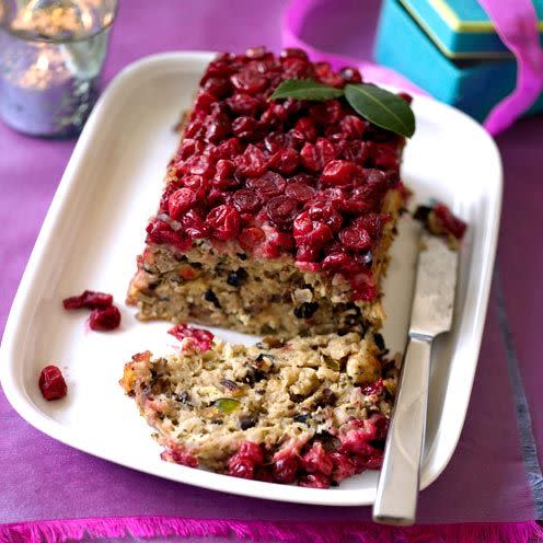 vegetarian christmas recipe mushroom and cranberry nut roast