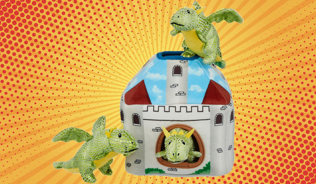 Frisco Mythical Mates Hide and Seek Plush Castle Puzzle Dog Toy