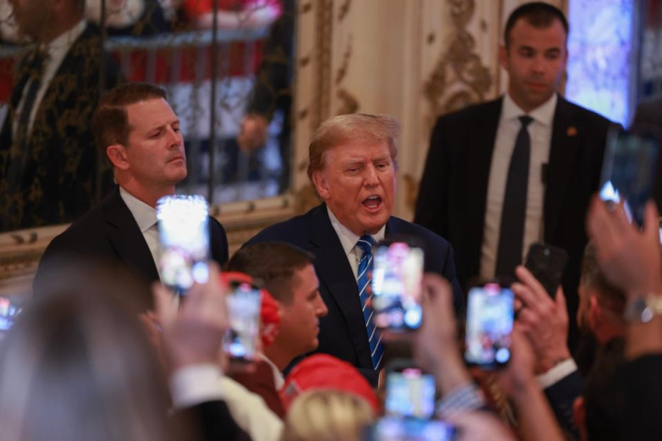 Donald Trump attends a Super Tuesday election-night watch party at Mar-a-Lago (Getty Images)