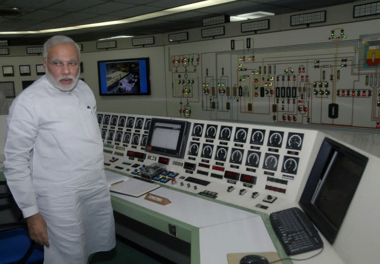 Indian Prime Minister Narendra Modi visits the Bhabha Atomic Research Centre (BARC) at Anushakti Nagar, Mumbai