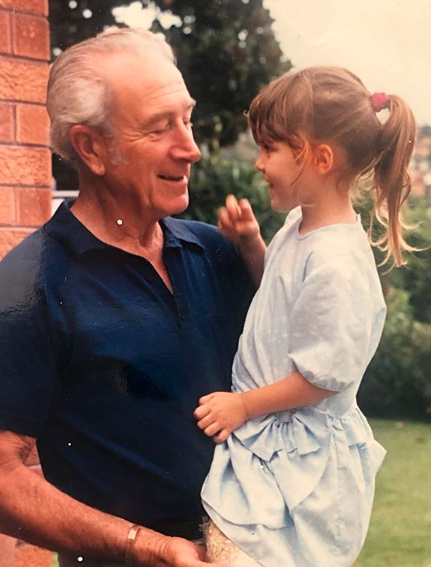 Laura Byrne and her grandad 