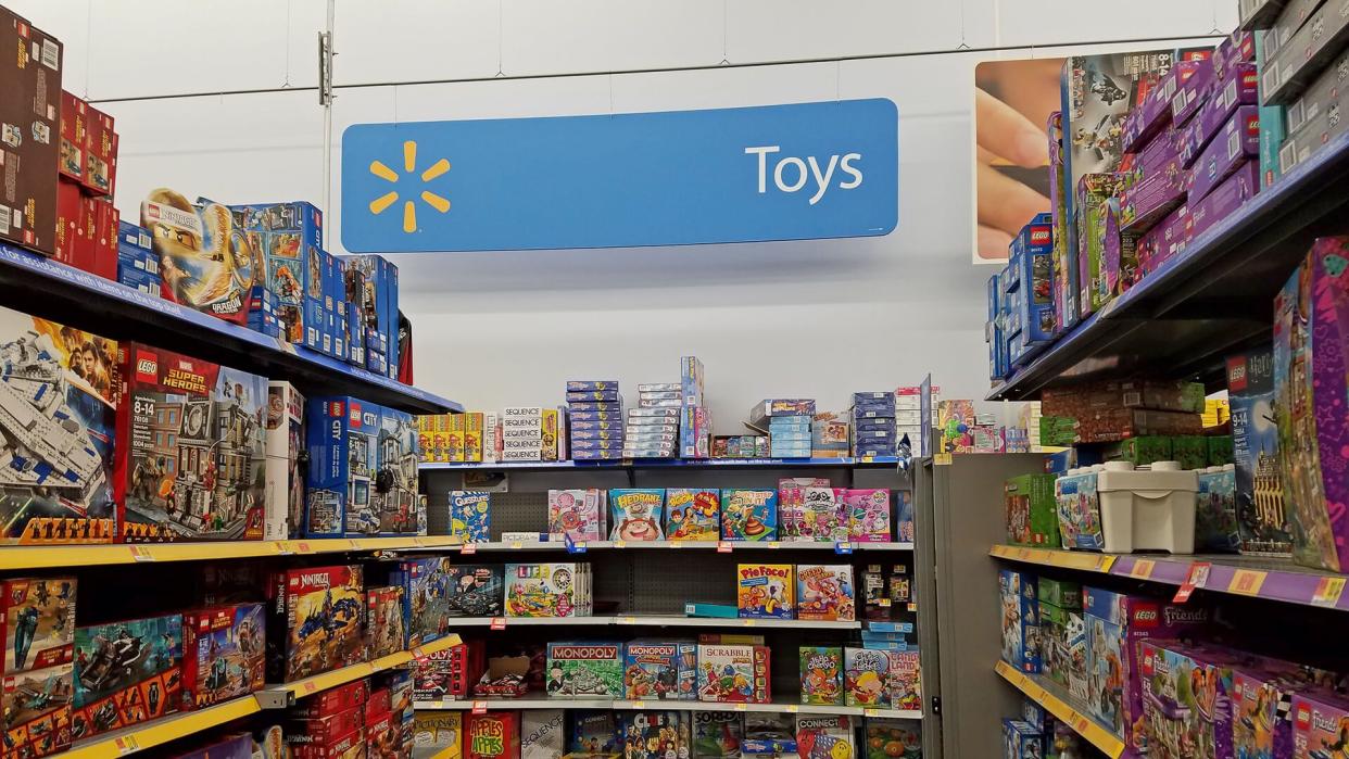 Toy aisle in Walmart store