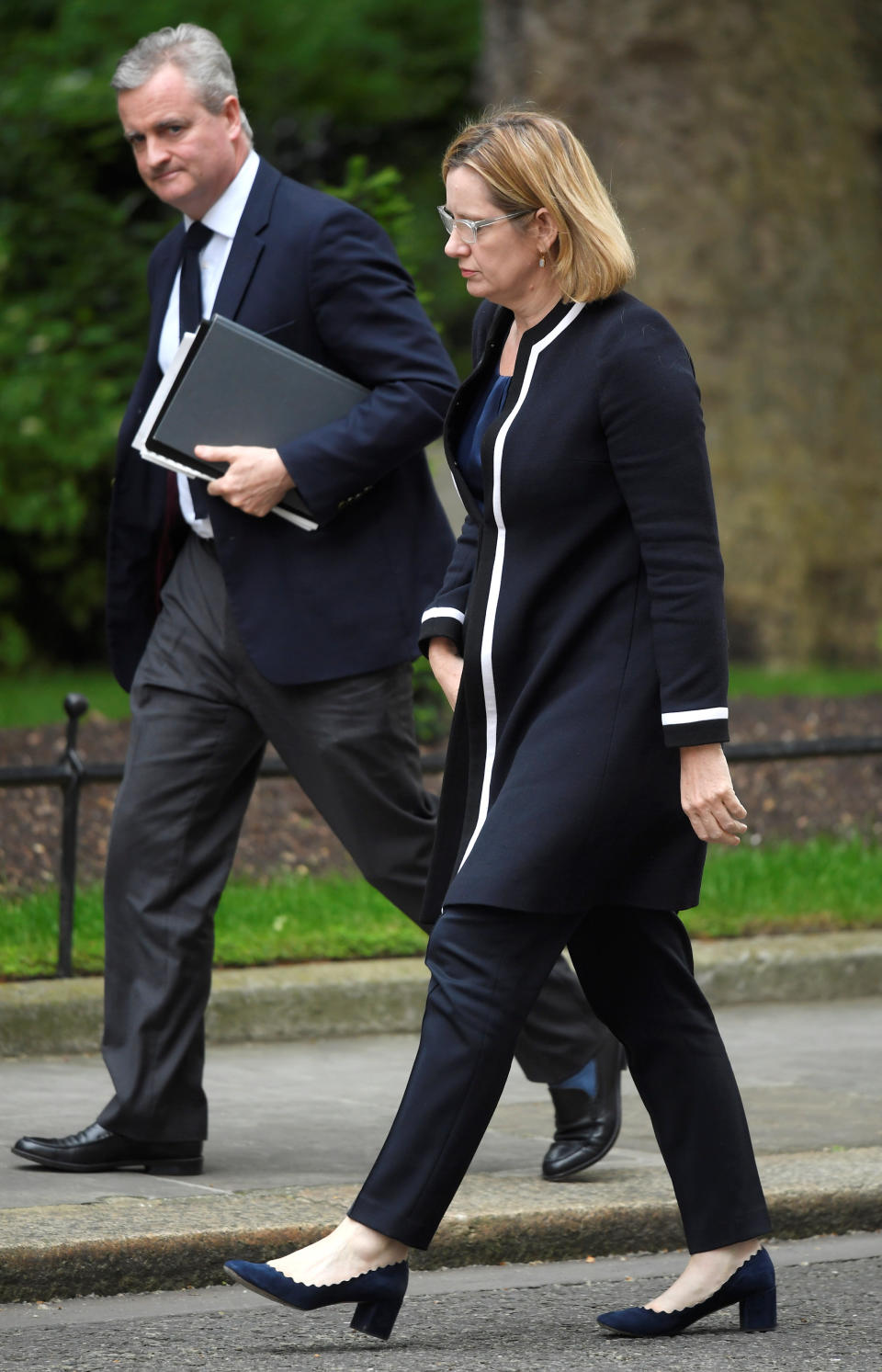 Britain's Home Secretary Amber Rudd arrives in Downing Street for an emergency cabinet meeting in London, May 23, 2017. REUTERS/Andrew Yates