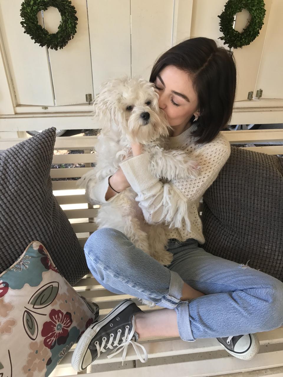 Actress Lucy Hale spends some quality time with her dog&nbsp;Elvis as a part of Cesar&reg; Brand&rsquo;s "Women&rsquo;s Best Friend Too" campaign.&nbsp;