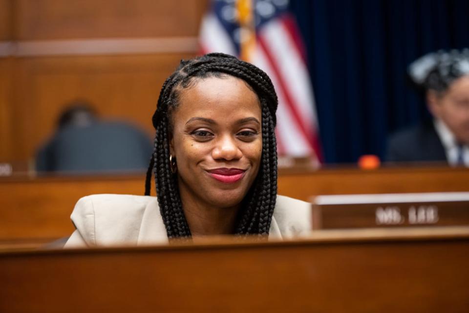 UNITED STATES – JANUARY 31: Rep. Summer Lee, D-Pa., participates in the House Oversight and Accountability Committee organizing meeting in the Rayburn House Office Building on Tuesday, January 31, 2023. (Bill Clark/CQ-Roll Call, Inc via Getty Images)