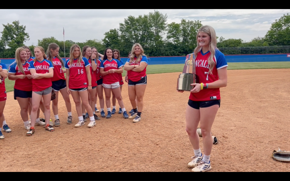 Roncalli junior pitcher Keagan Rothrock poses for photos after being named Gatorade National Softball Player of the Year on Wednesday, June 8, 2022.