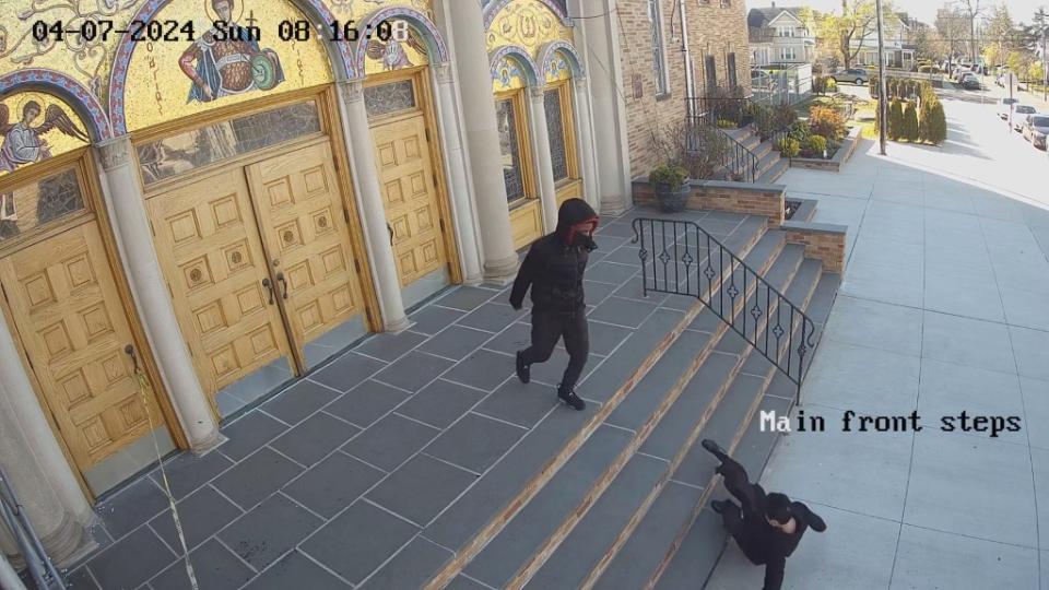 She eventually landed on her back on the sidewalk, where the teen allegedly stole from her. Courtesy St. Demetrios Greek Orthodox Church