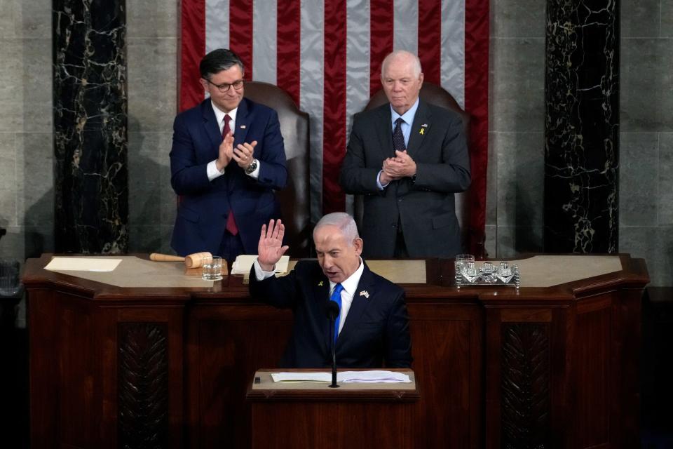 With Harris absent, Sen. Ben Cardin of Maryland took her place.