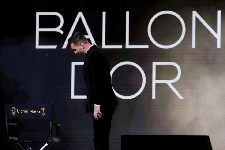 Messi, en la gala del Balón de Oro. (REUTERS/Christian Hartmann)